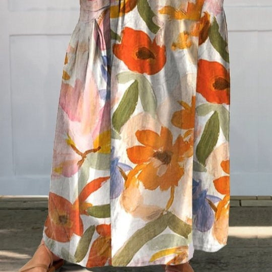 Casual Retro Floral Vacation Elegant Skirt For Spring And Summer