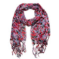 2pcs  Flowy Long Red Scarf,Bold Red Floral Print Energizes,Perfect Wedding Guest Accessory,vacation,daily Life,evening Party,Office Appropriate Subtlety For Women Men,for Casual Outfits