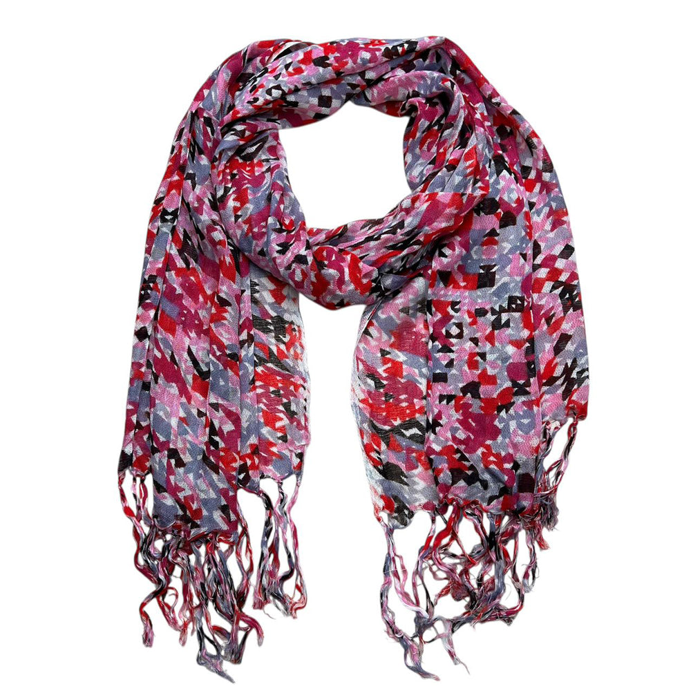 2pcs  Flowy Long Red Scarf,Bold Red Floral Print Energizes,Perfect Wedding Guest Accessory,vacation,daily Life,evening Party,Office Appropriate Subtlety For Women Men,for Casual Outfits