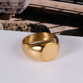 Round Flat Titanium Steel Ring With A Sleek Polished Finish For A Stylish Personalized Look