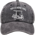 2pcs This Is How I Roll Golf Cart Hat, Funny Golfers Adjustable Cotton Denim Baseball Cap For Men Women
