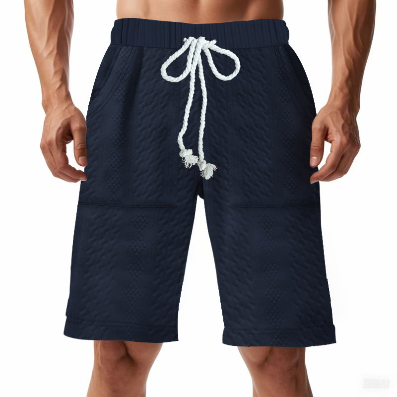 Mens Casual, Loose-fitting Knitted Jacquard Shorts