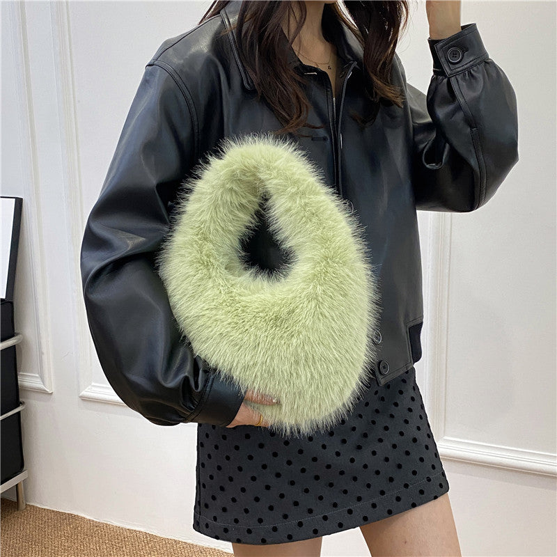 Womens Versatile Simple Plush Tote Bag
