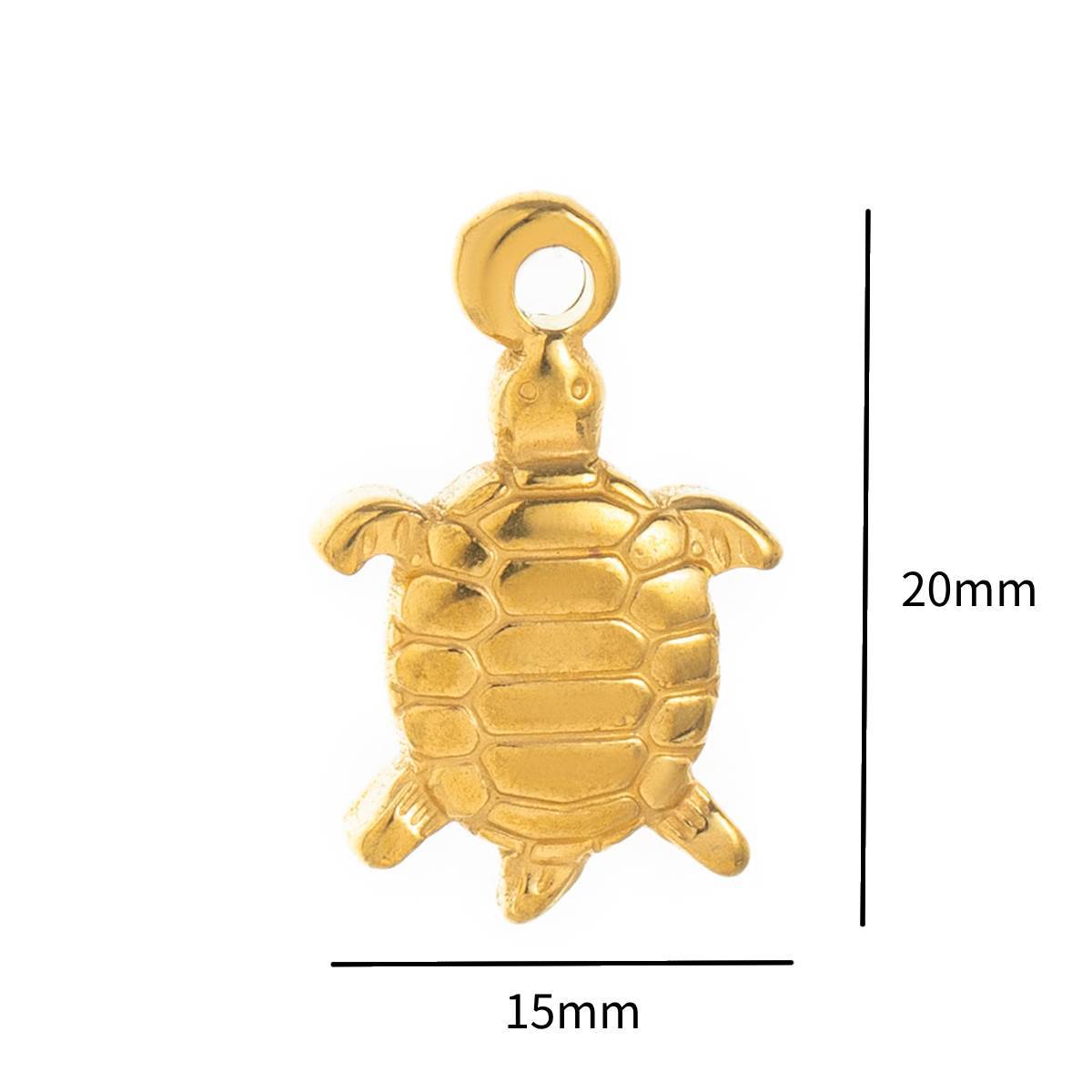 European And American Stainless Steel Summer Beach-Style Starfish And Turtle Zircon Pendant