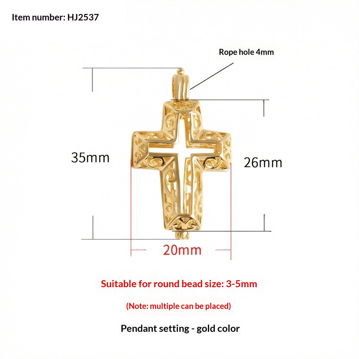Pearl Handcrafted Cross Pendant Necklace Accessory That Can Be Opened