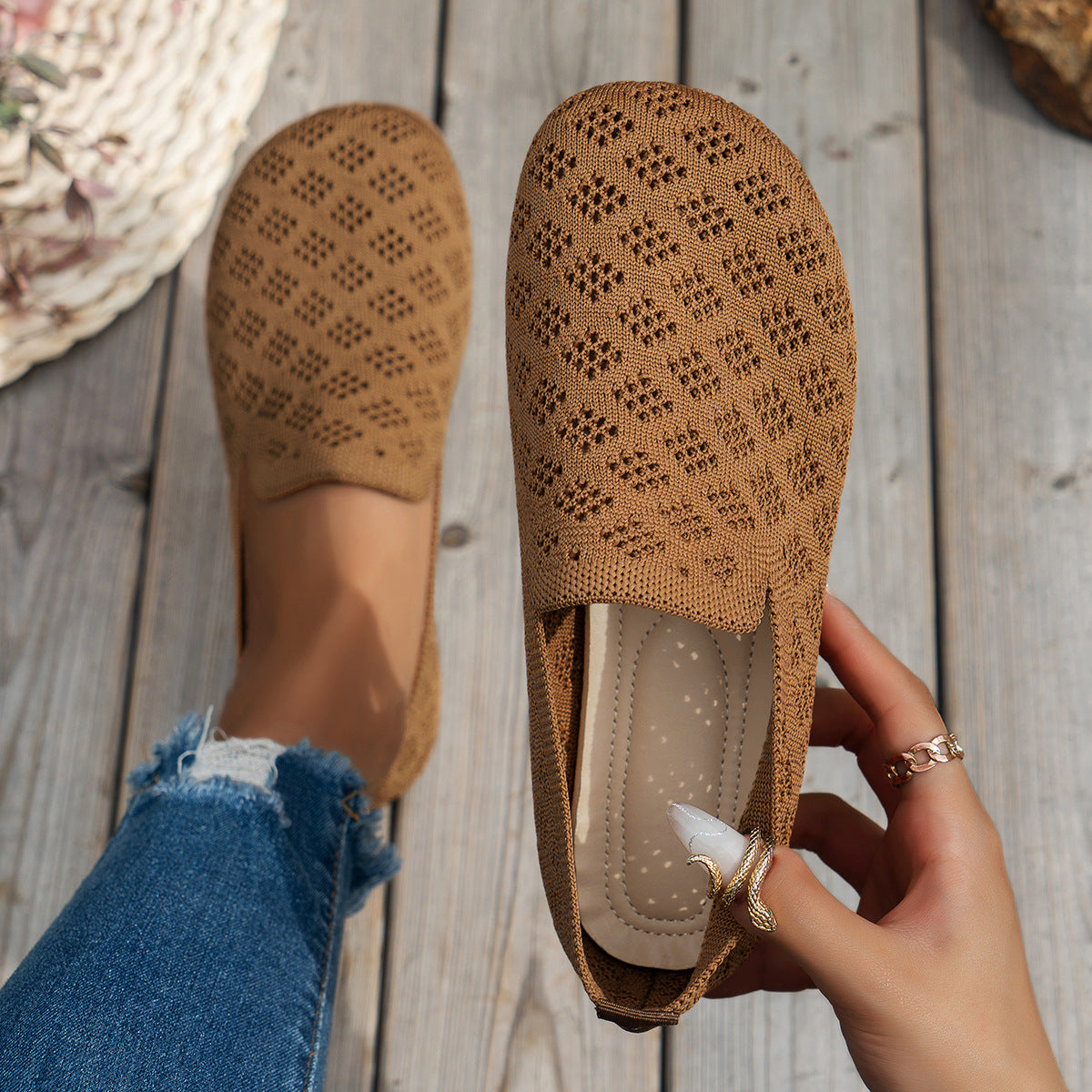 Breathable Flat Soft-soled Plus-size Slip-on Casual Loafers