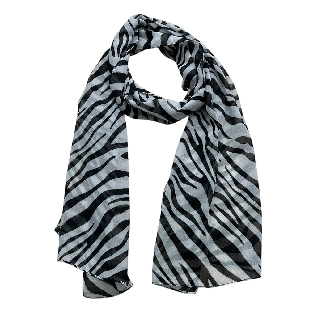 2pcs Lightweight Sheer Scarf ,Black White Monochrome Geometric Printed Modern Looks Scarf For Women And Men
