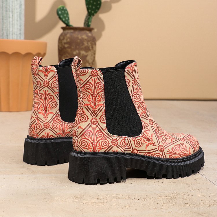 Printed Plus-Size Shaft Boots For Women