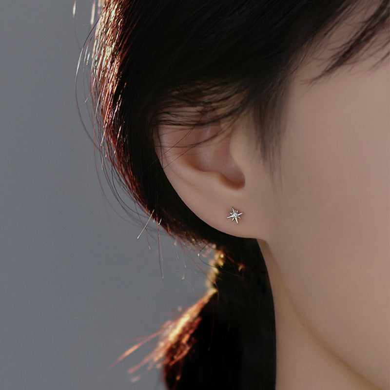 Fashionable Octagonal Star Earrings Simple Elegant And Versatile