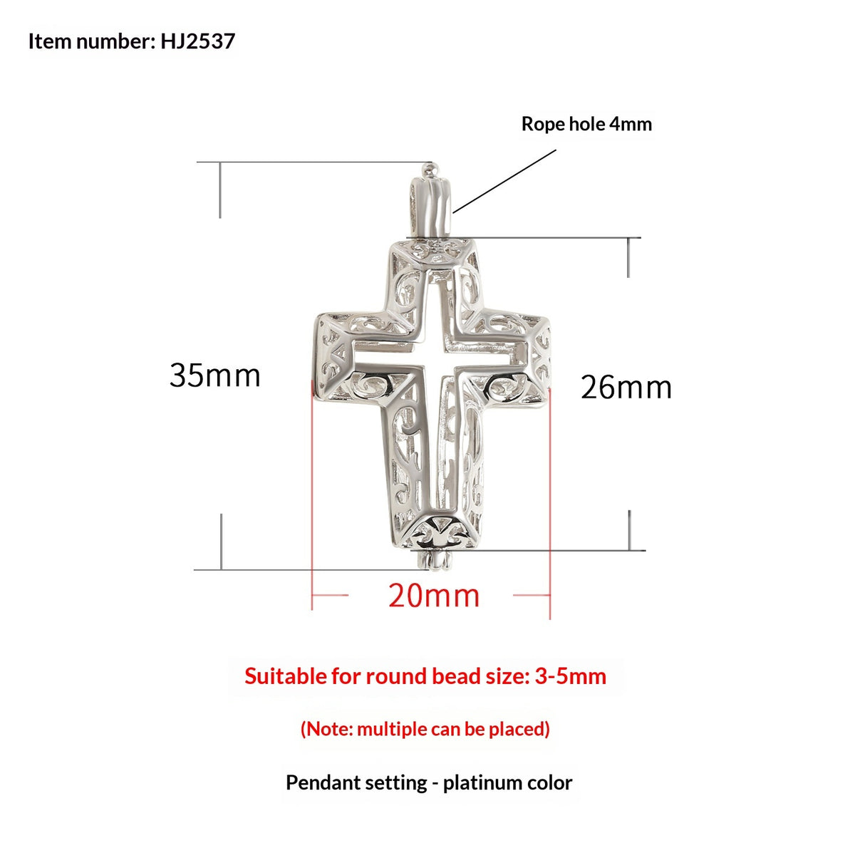 Pearl Handcrafted Cross Pendant Necklace Accessory That Can Be Opened