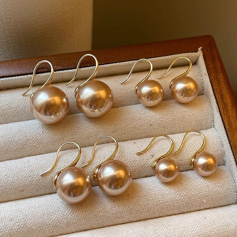 Pearl Champagne Gold Heels With Pearl Ear Hooks For A Touch Of Light Luxury