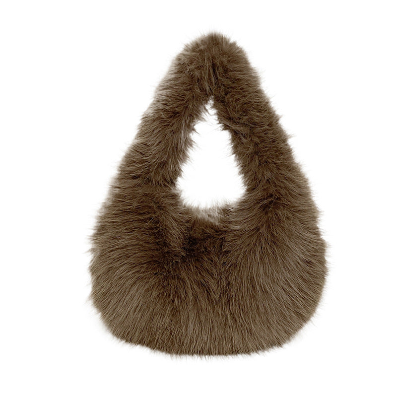 Womens Versatile Simple Plush Tote Bag
