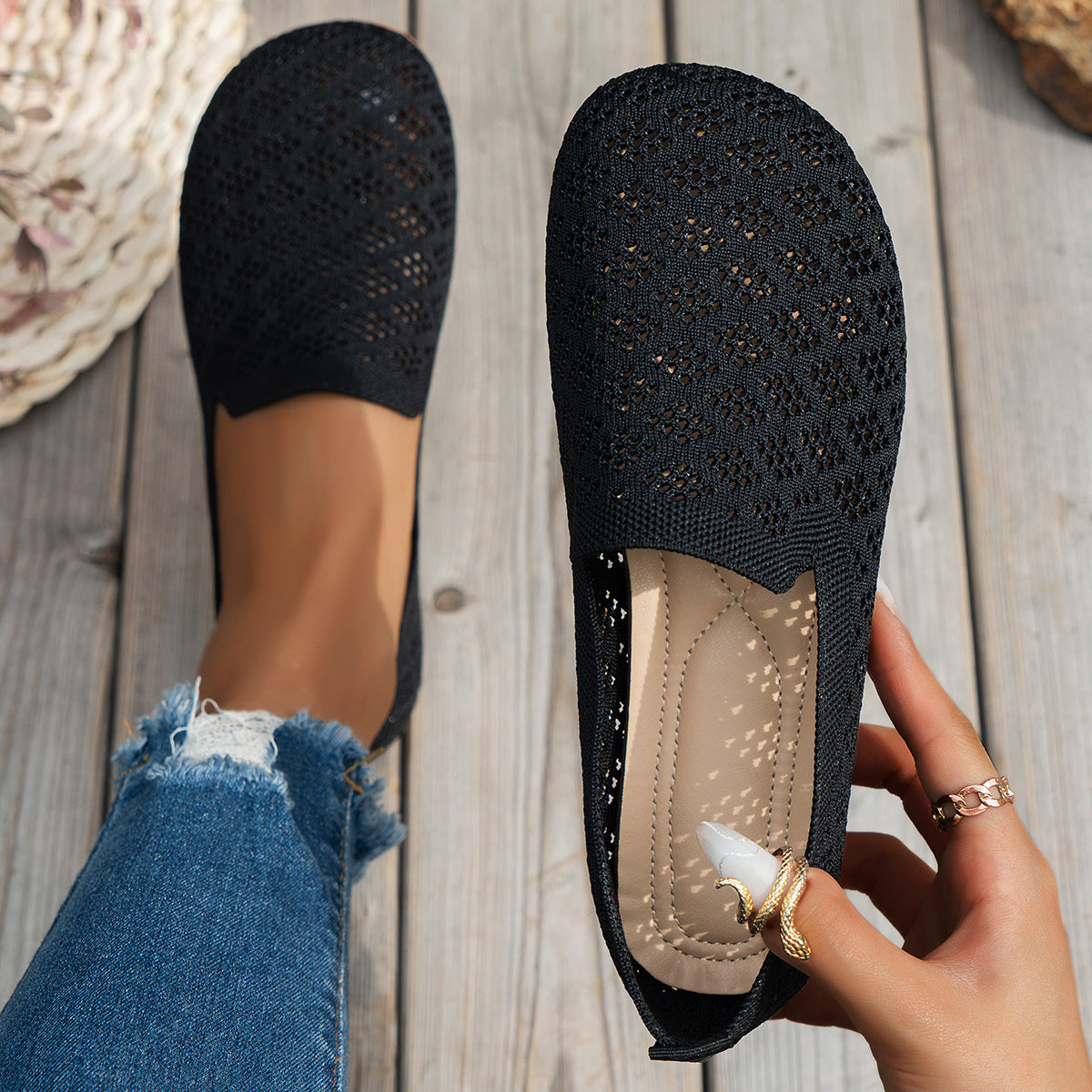 Breathable Flat Soft-soled Plus-size Slip-on Casual Loafers