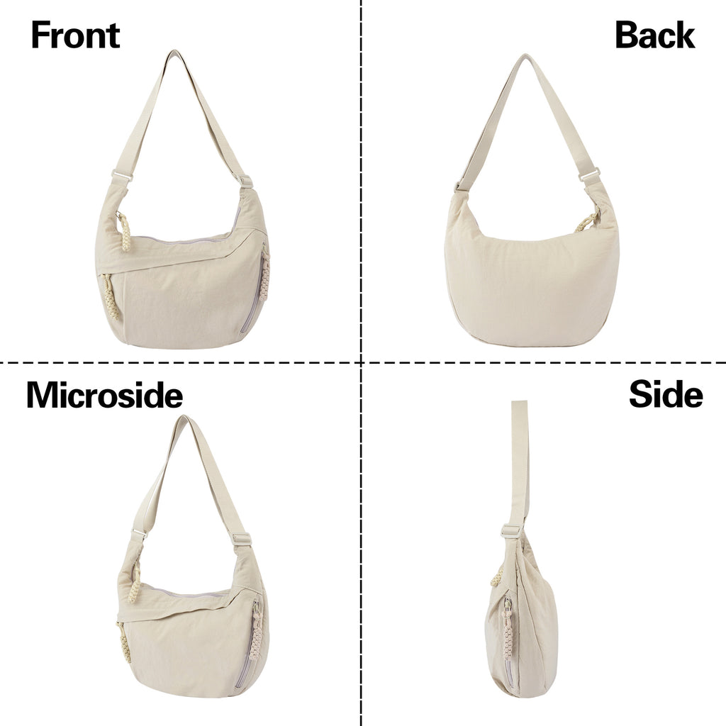 Womens Simple High-Capacity Nylon Crossbody Bag