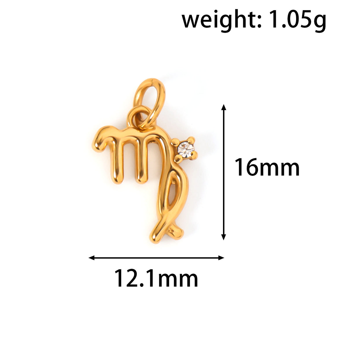 Rare 24K Gold-Plated Stainless Steel Zodiac Pendant