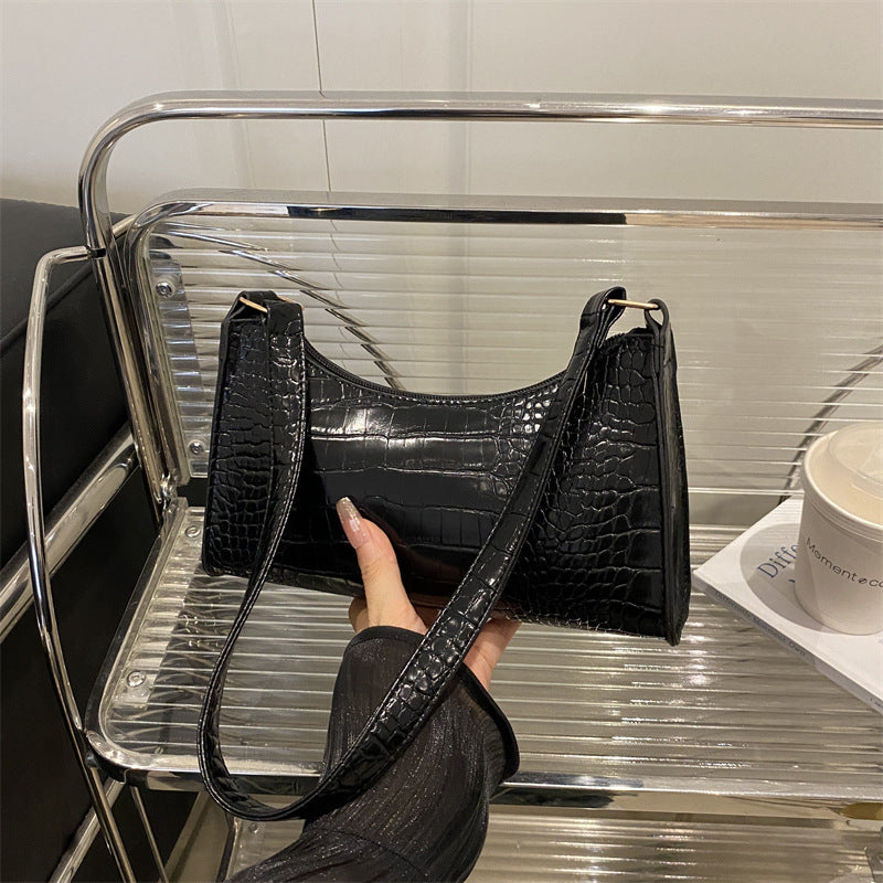 French-style Minimalist Textured Fashionable Tote And Shoulder Bag