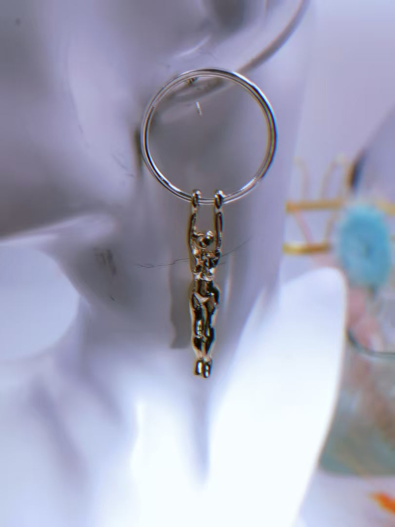 High-End Metallic Twisted Chain Earrings