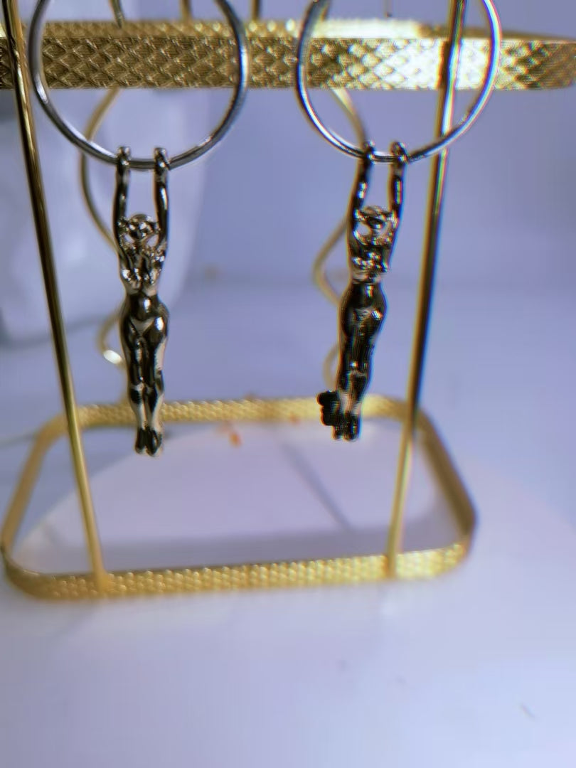 High-End Metallic Twisted Chain Earrings