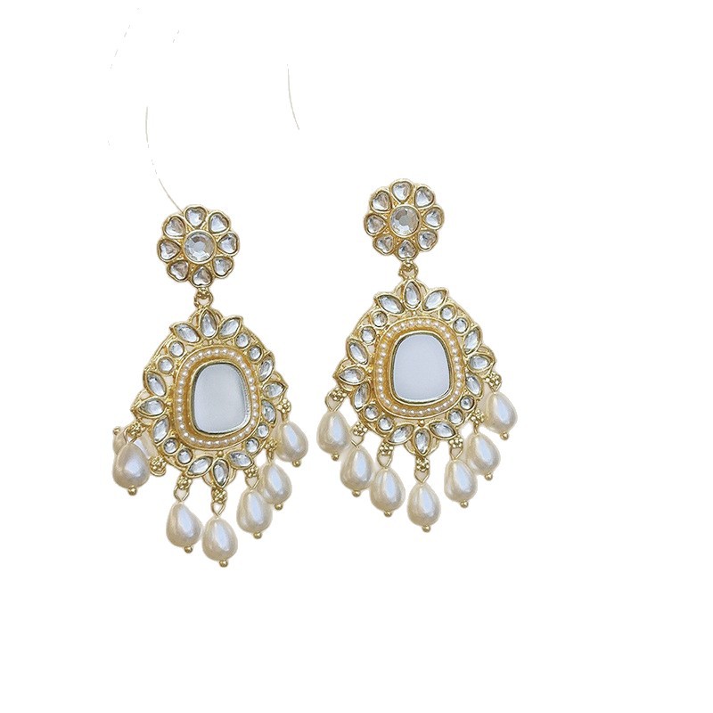 New Heavy Industry High End Flower Tassel Necklace Earrings