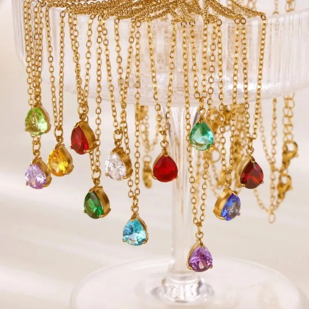 New Birthstone Necklace With An Oval Shape