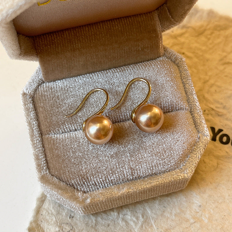 Pearl Champagne Gold Heels With Pearl Ear Hooks For A Touch Of Light Luxury