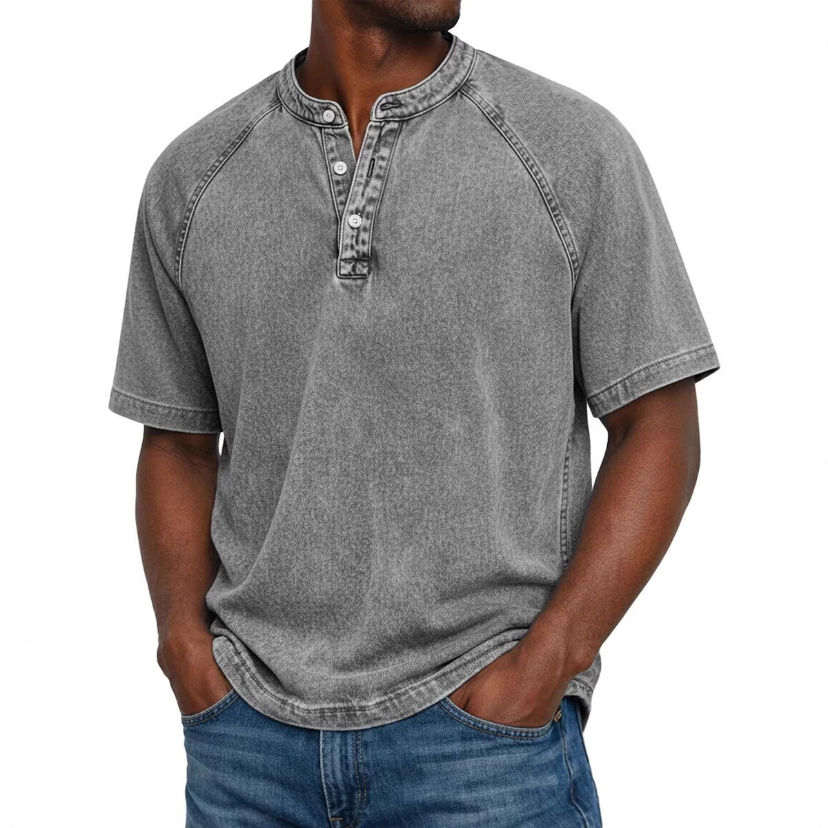 Distressed Crewneck Short-sleeve T-shirt