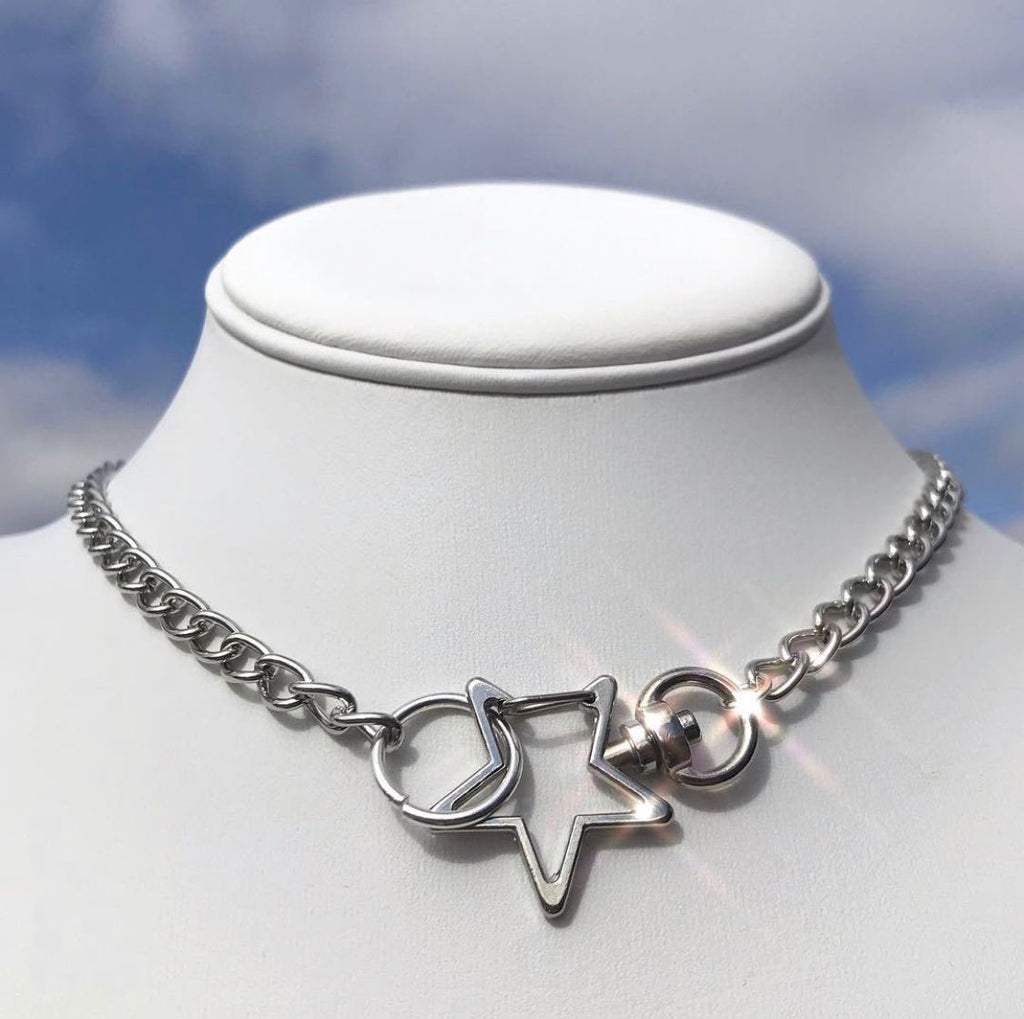 Hollow Metal Pendant Hip-Hop Punk Geometric Necklace