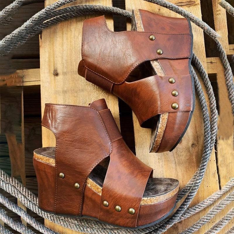 Wedge-heeled Open-toe Sandals For Women