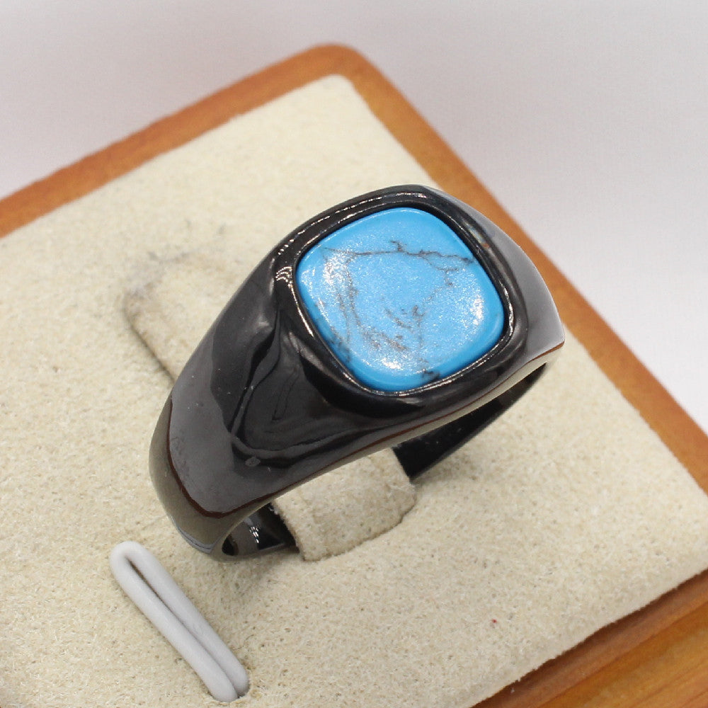 Stylish Minimalist Square Gemstone Ring For Men