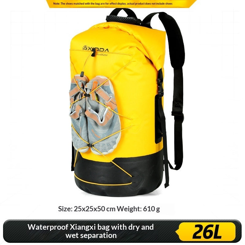 Outdoor Stream-Tracking Backpack With Dry-Wet Separation IPX7 Waterproof Bag