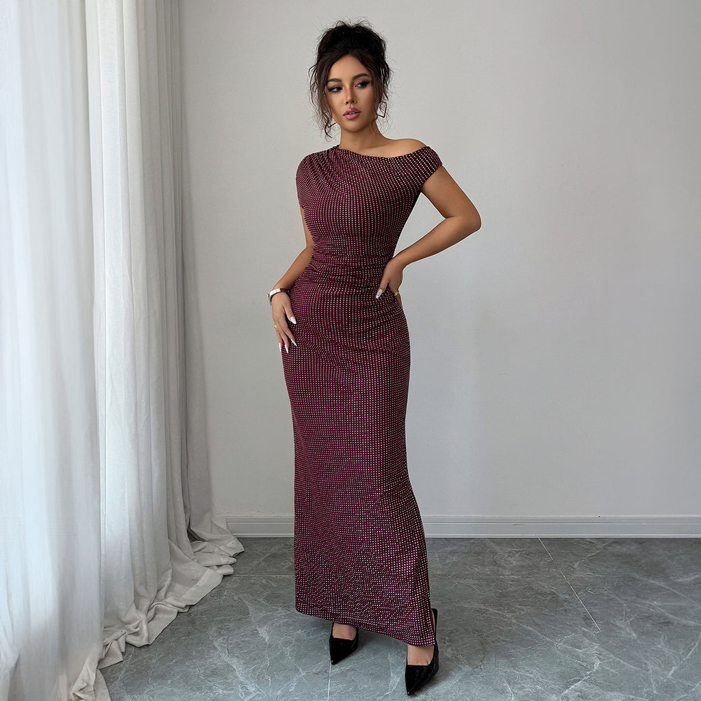 Womens Solid-Color Fashion Bodycon Dress