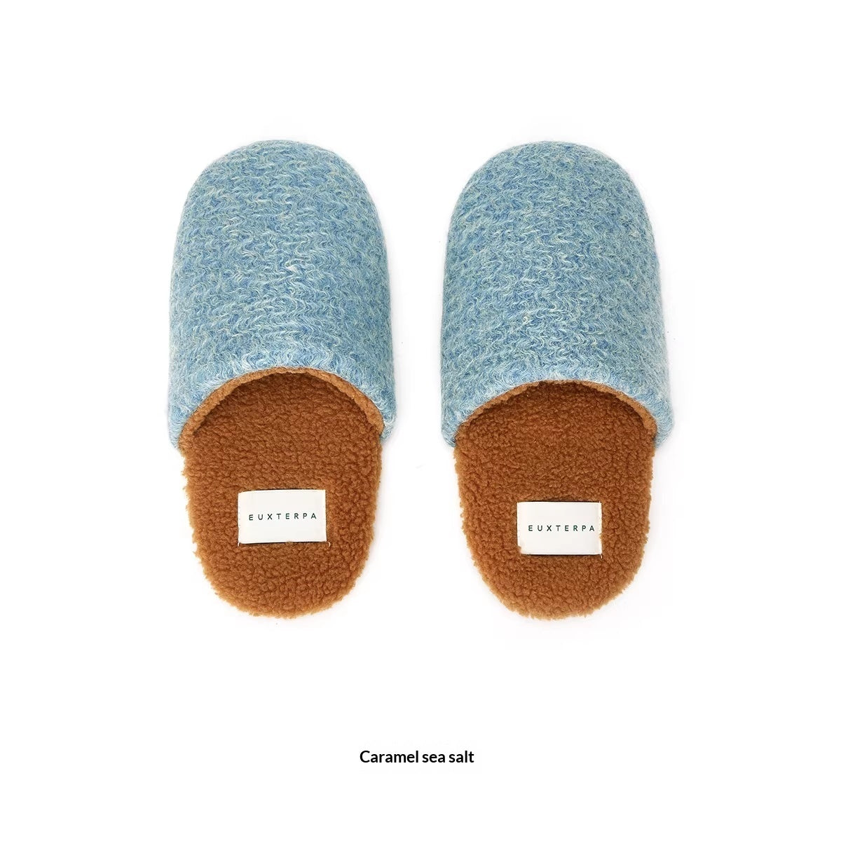Woolen Color-blocked Home Floor Slippers Indoor Silent Non-slip Warm Cotton Slippers