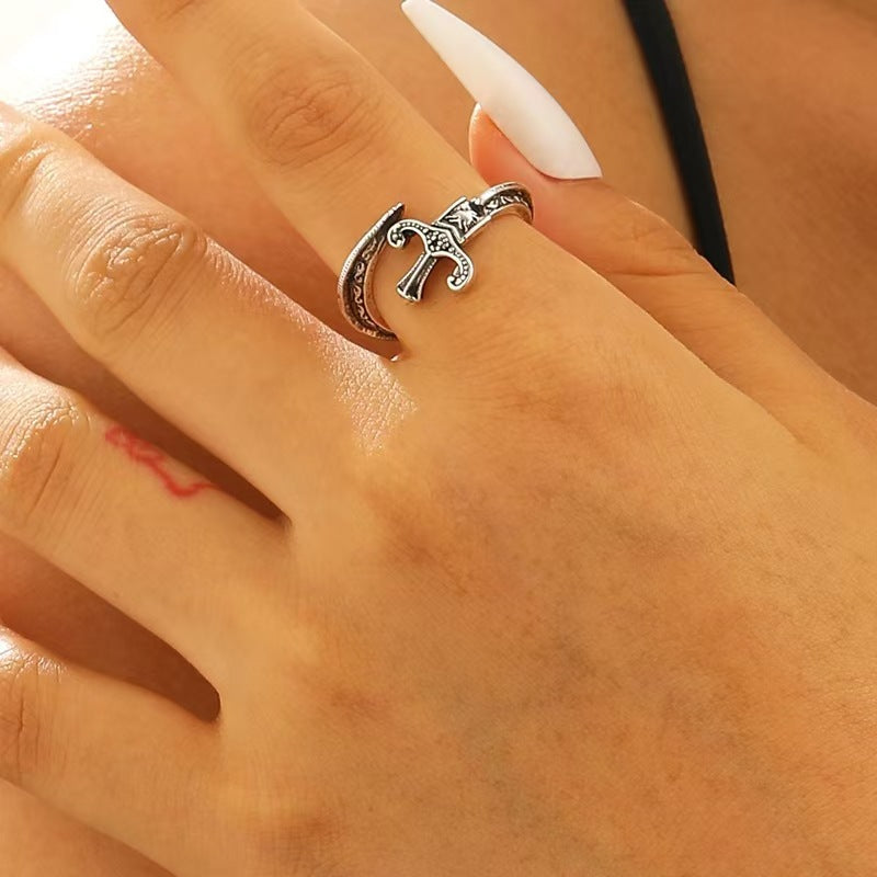 Retro Sword-Style Personalized Bracelet And Ring Set