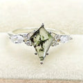 Quadrilateral Ring With Micro-pave Setting Featuring Simulated Natural Gemstones