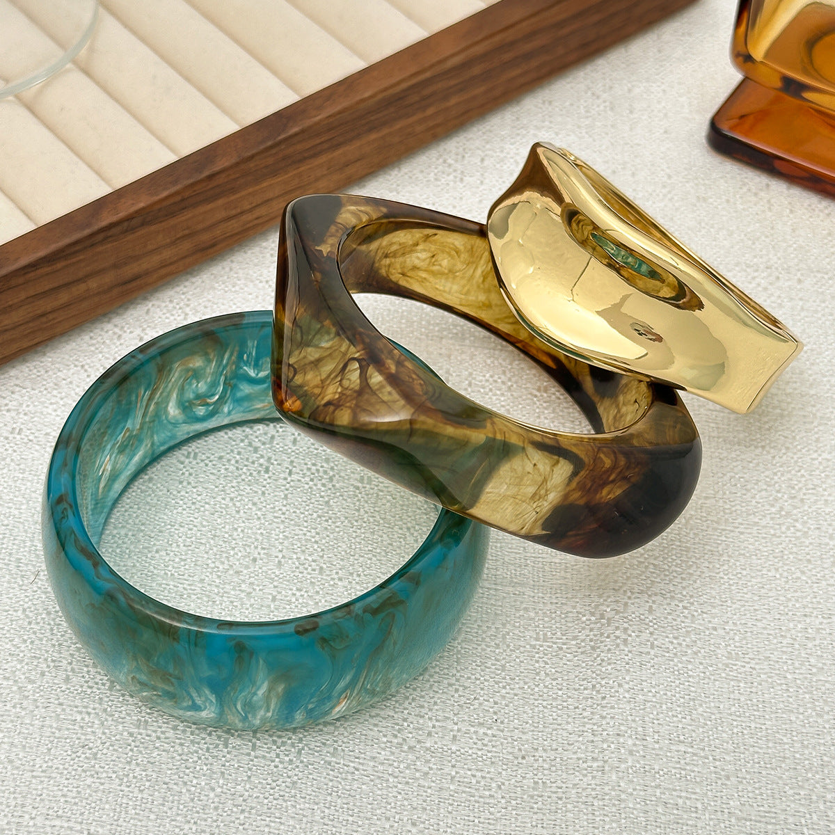 Ombre-colored Wide Bracelet Instagram-worthy And Featuring A Niche Design-forward Aesthetic