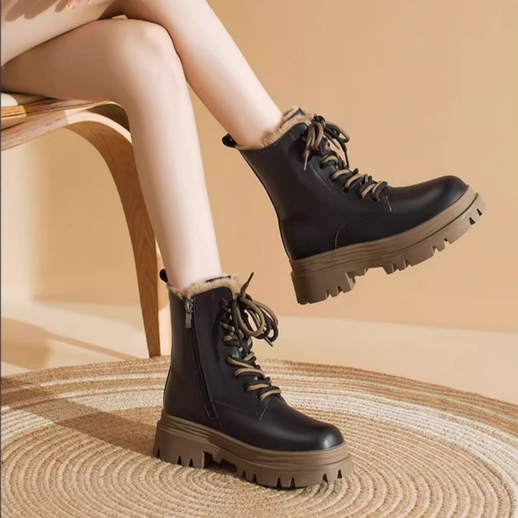 New Autumn Winter Fleece-lined Extra-thick Dr Boots