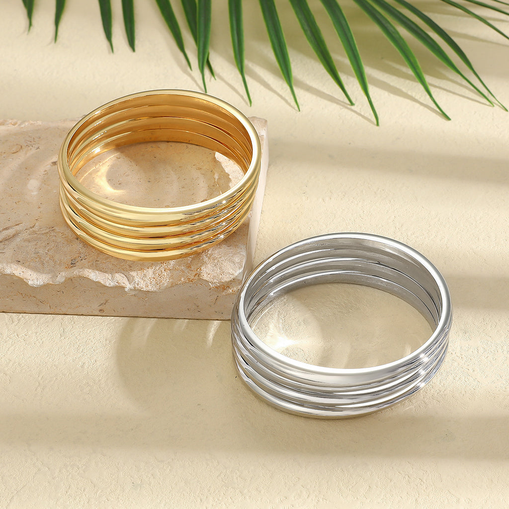 Vintage Wide Plain Ring Bracelet
