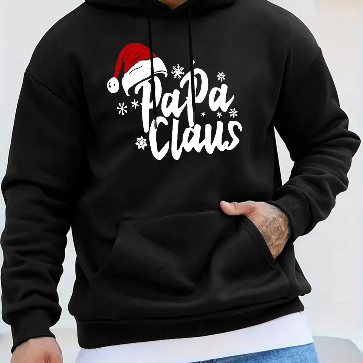 3D Floral Christmas Hat Letter-Print Top