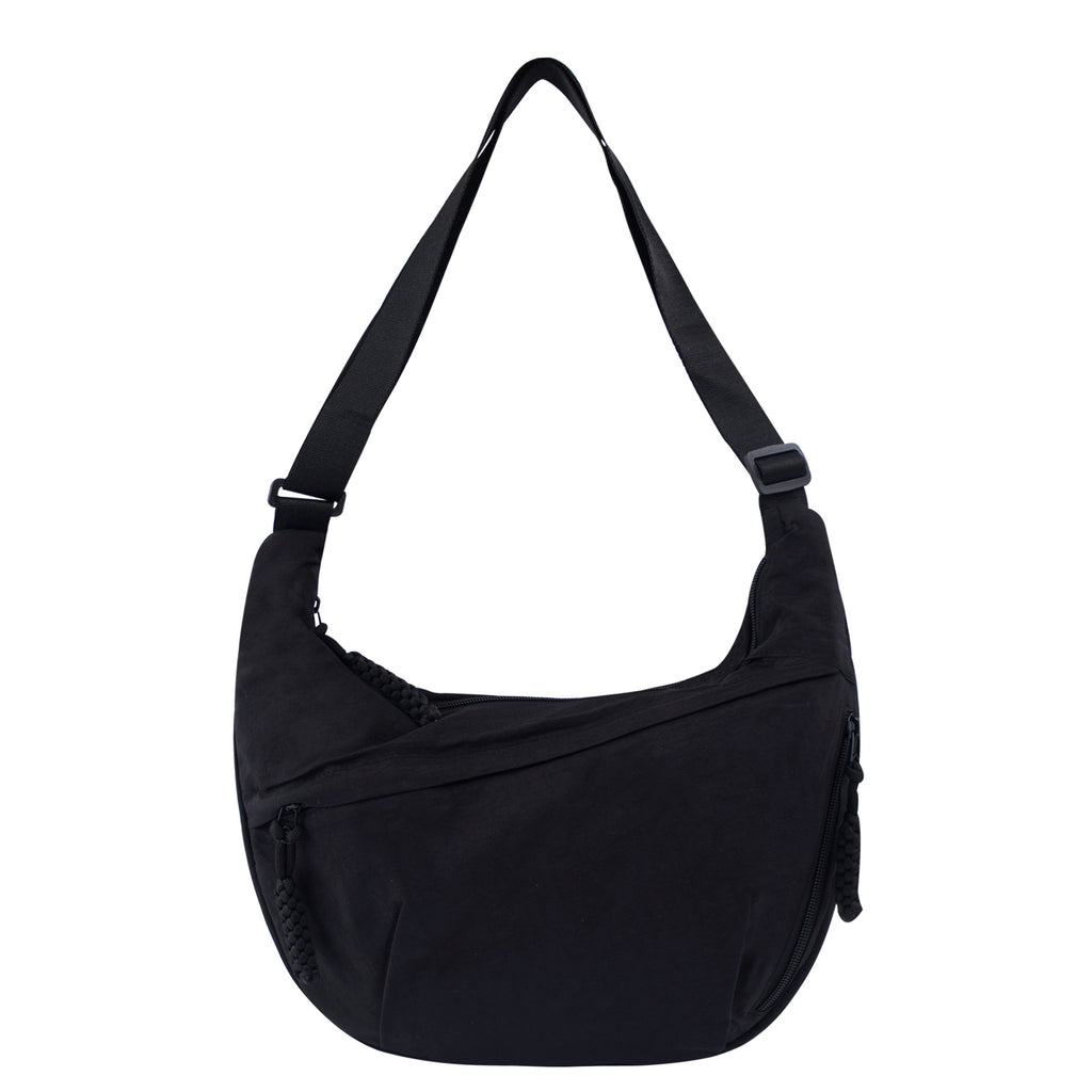 Womens Simple High-Capacity Nylon Crossbody Bag