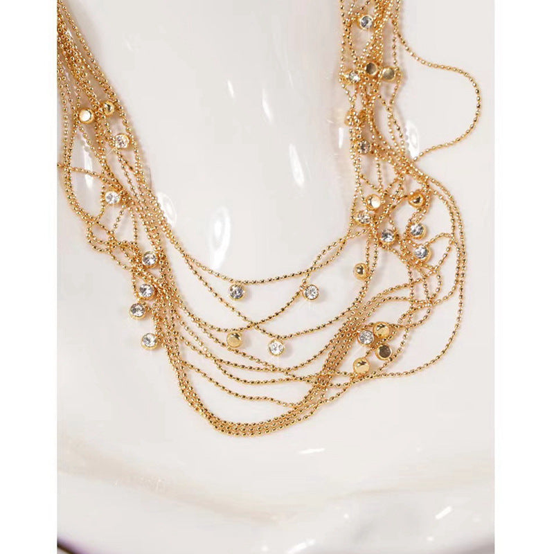 Affordable Luxury Niche And Vintage Zircon Clavicle Necklace With A High-end Sophisticated Vibe