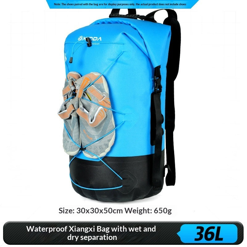 Outdoor Stream-Tracking Backpack With Dry-Wet Separation IPX7 Waterproof Bag