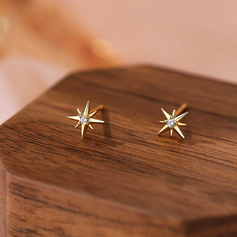 Fashionable Octagonal Star Earrings Simple Elegant And Versatile