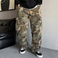 Retro Patchwork Ripped Bootcut Jeans With Large Pockets From A Trendy Streetwear Brand