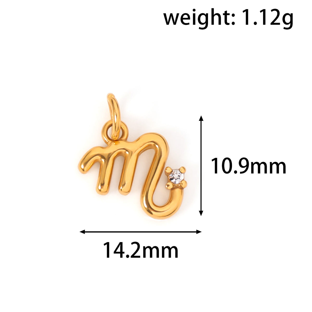 Rare 24K Gold-Plated Stainless Steel Zodiac Pendant