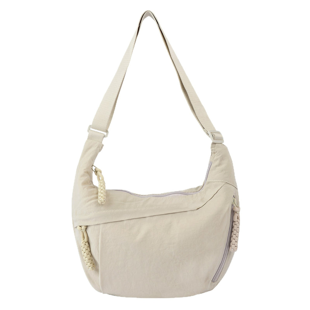 Womens Simple High-Capacity Nylon Crossbody Bag