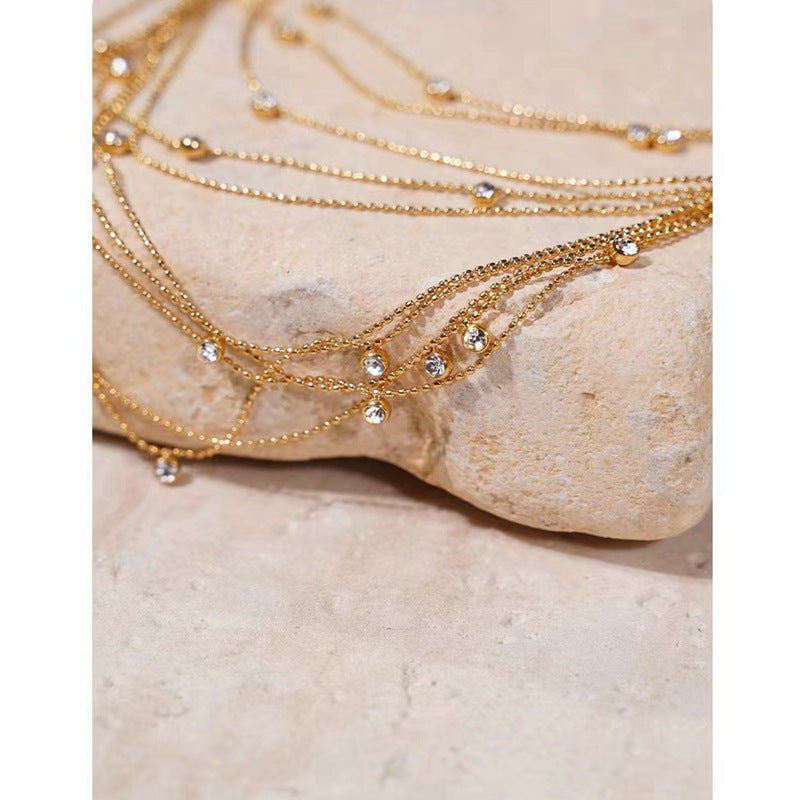 Affordable Luxury Niche And Vintage Zircon Clavicle Necklace With A High-end Sophisticated Vibe