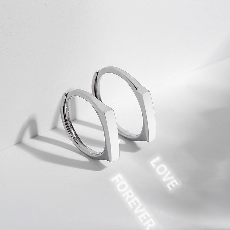 S925 Sterling Silver Projection Couple Ring