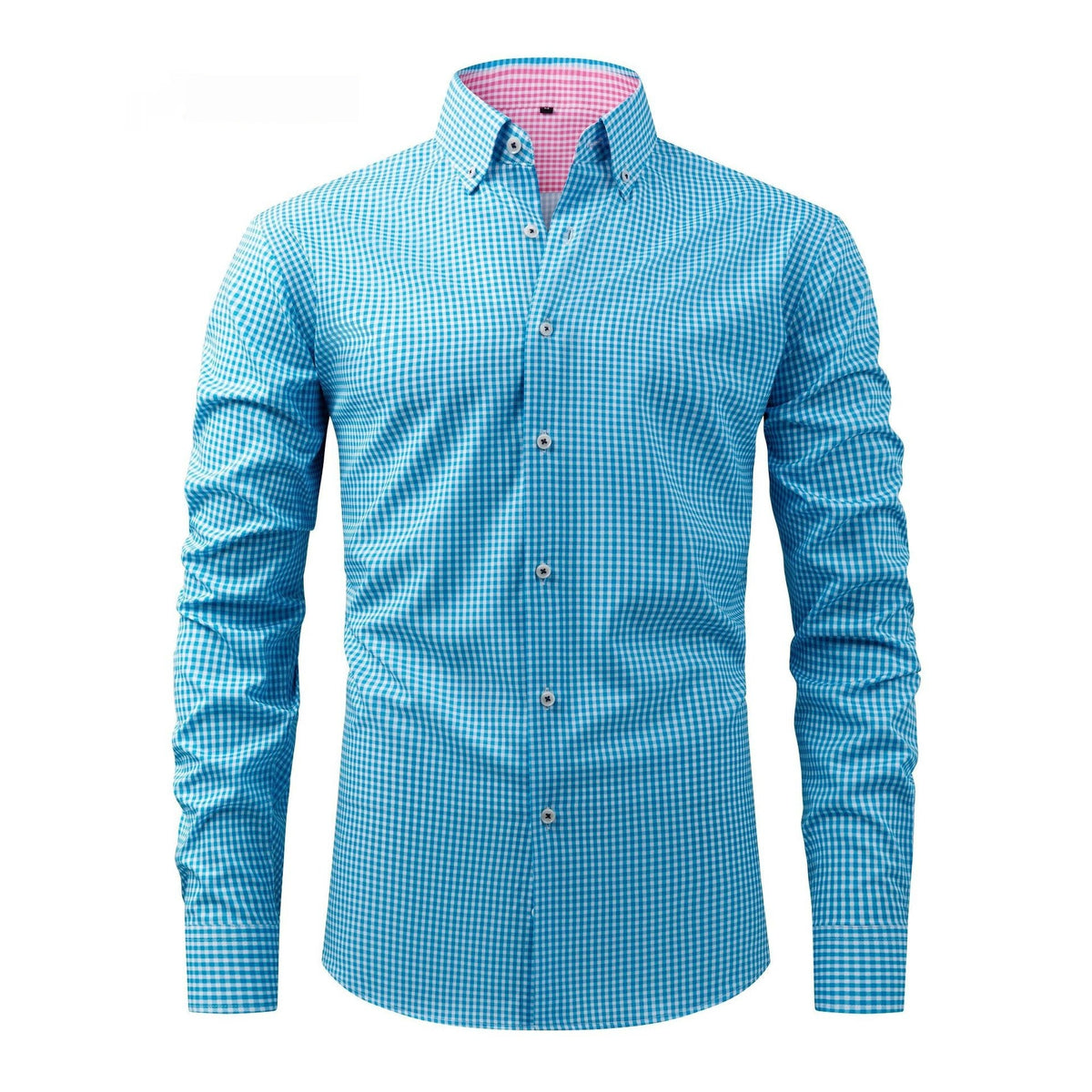 Mens Four-Way Stretch Digital-Print Long-Sleeve Collared Shirt