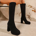 Winter Slimming Plus-Size Chunky-Heel Over-the-Knee Boots For Women In European And American Styles