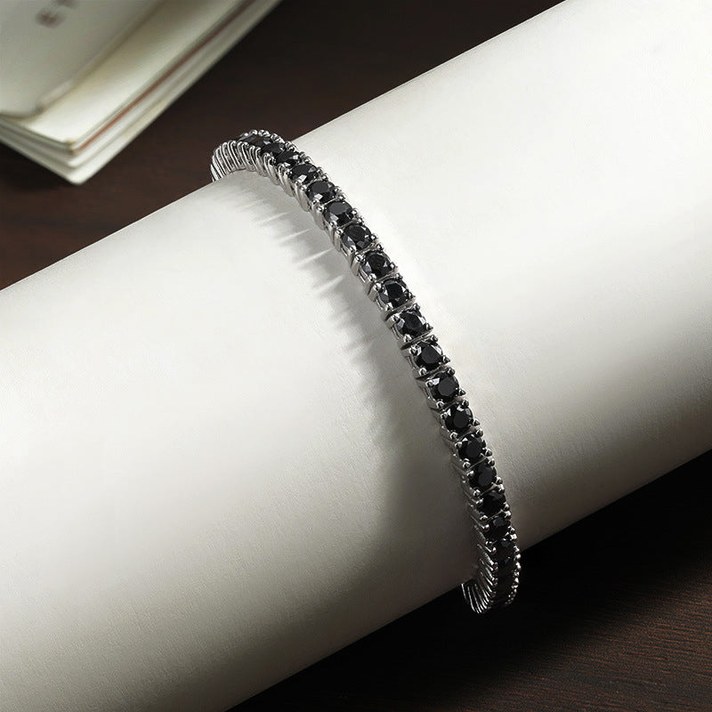 Light-luxury Minimalist Black Moissanite Tennis Bracelet